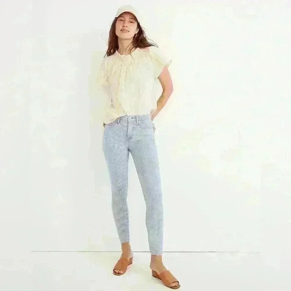 Madewell Women’s 10" High-Rise Skinny Crop Jeans in Piper Stripe Size 25 - Picture 1 of 16
